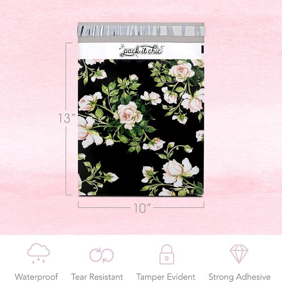 🔥(25) 10x13 Floral Pattern Poly Mailer Envelope Plastic Mailing & Shipping Bags - Picture 4 of 4
